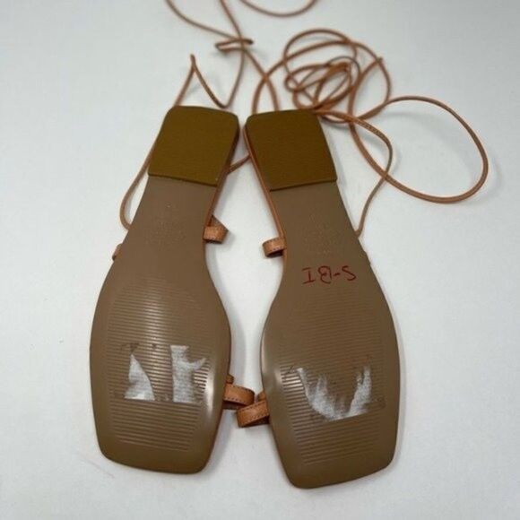 Revolve Alias Mae Anika Strappy Tan leather wrap up sandals EU 38 US 7.5-8 BoxO - Picture 7 of 11
